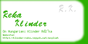 reka klinder business card